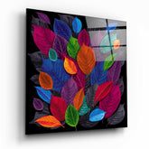 Colorful Leaves Glass Wall Art.